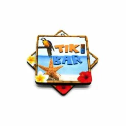 Buy 🥰 Bars 3.5in Foam Square Coaster - Tiki Beach Theme 🧨 -BARS Shop 3.5inSquareFoam TikiBeachDesign 4 800x