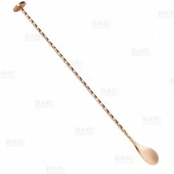 Hot Sale ❤️ Bars BarConic® Professional Grade - Copper Plated Bar Spoon W/ Muddler Tip - 40cm 🔥