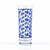 Promo 🤩 Bars BarConic® Blue Hibiscus Pattern Highball Glass - 9.5 Oz 😉