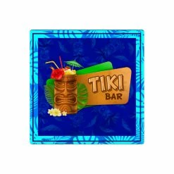 Outlet 👏 Bars Foam Coasters - Tiki Themed - 3.5 Inch Square 🎁 -BARS Shop TikiFoamCoaster Blue 800x