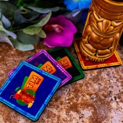 Outlet 👏 Bars Foam Coasters - Tiki Themed - 3.5 Inch Square 🎁 -BARS Shop TikiFoamCoaster Colors 3 800x
