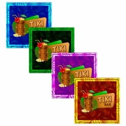 Outlet 👏 Bars Foam Coasters - Tiki Themed - 3.5 Inch Square 🎁
