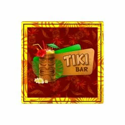 Outlet 👏 Bars Foam Coasters - Tiki Themed - 3.5 Inch Square 🎁 -BARS Shop TikiFoamCoaster Red 800x