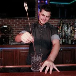 Best Sale 🤩 Bars BarConic® Copper Trident Bar Spoons - Brushed Antique Finish - Three Lengths Available ⌛ -BARS Shop antique brushed bar spoons 800x