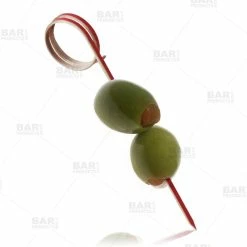 Cheap ⭐ Bars Ring Bamboo Cocktail Picks - Red - 100 Pack 🧨 -BARS Shop bamboo cocktail pick circle red bpc 800 800x