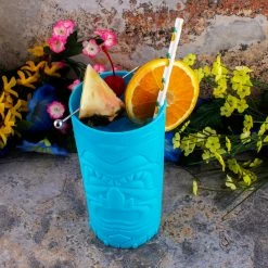 Hot Sale 🧨 Bars BarConic® Blue Plastic Tiki Cup - Extra Large - 26oz 😉 -BARS Shop barconic blue tiki scene2 800x