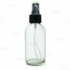 Buy 🤩 Bars Craft Bartending Bottle W/ Black Atomizer - Boston Round - Clear 4 Ounce 🎁