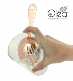 Budget ⭐ Bars Olea™ Shell Julep Cocktail Strainer (Copper Plated) 😀 -BARS Shop copper plated shell strainer olea bpc 5 800x
