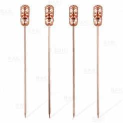 Outlet 🎁 Bars Tiki Cocktail Picks - Copper Plated - Pack Of 4 💯