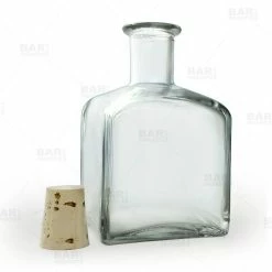 New 🎉 Bars Craft Bartending Bottle With Cork - Square Shaped - 7 Ounce ⌛ -BARS Shop craft bartending bottle w cork square bpc 1 1 800x