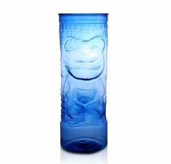 Promo ❤️ Bars BarConic® Tiki Cup - Blue Plastic W/ Lid And Straw - 24oz 🥰