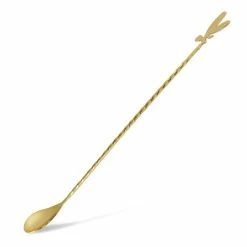 Deals 🤩 Bars BarConic® Cocktail Fairy Bar Spoon - Gold Plated - 30cm 🎁