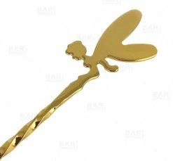 Deals 🤩 Bars BarConic® Cocktail Fairy Bar Spoon - Gold Plated - 30cm 🎁 -BARS Shop fairy tip gold bar spoon bpc 3 800x