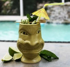 Deals 🌟 Bars BarConic® Tiki Mug – Funny Face – 12oz. 🎁 -BARS Shop funny face yellow tiki mug man 1 1 800x