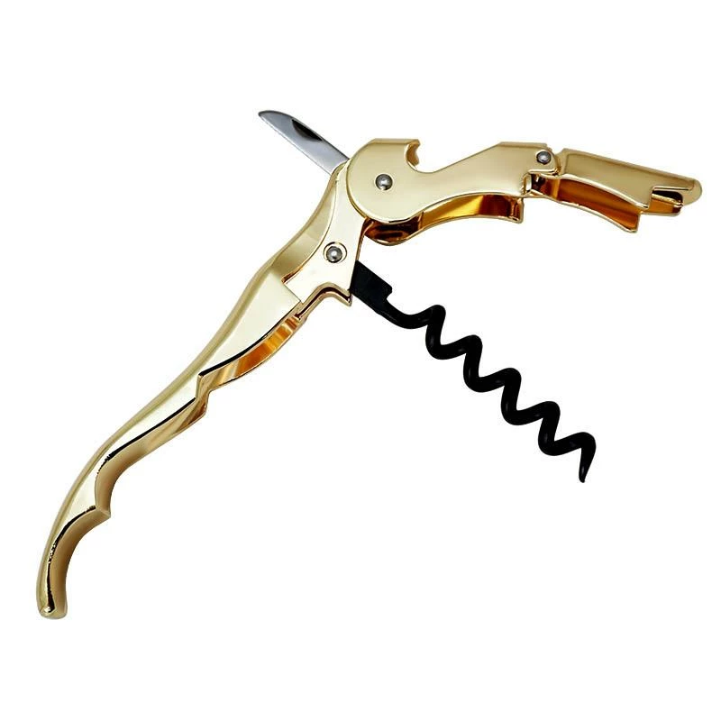 Hot Sale ⭐ Bars Gold Plated Double Lever Corkscrew ❤️ 3 Hot Sale ⭐ Bars Gold Plated Double Lever Corkscrew ❤️