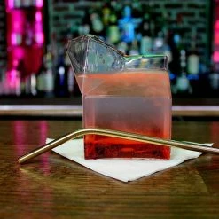 Hot Sale ✨ Bars BarConic® Gold Plated Curved Cocktail Straw 👏 -BARS Shop gold metal bendy straw bpc 6 800x