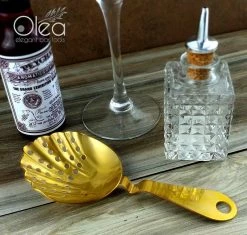 Top 10 ✨ Bars Olea™ Shell Julep Cocktail Strainer (Gold Plated) 🎁 -BARS Shop gold plated shell strainer olea bpc 1 800x