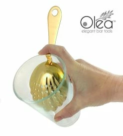 Top 10 ✨ Bars Olea™ Shell Julep Cocktail Strainer (Gold Plated) 🎁 -BARS Shop gold plated shell strainer olea bpc 5 800x