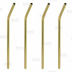 Top 10 👍 Bars Cocktail Straws - Gold Plated - (4) 🤩 -BARS Shop gold plated straws set of 4 bpc 800 800x