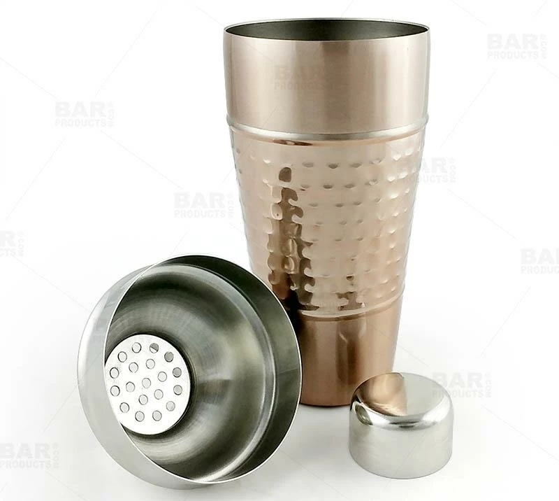 Hot Sale 👍 Bars Cocktail Shaker - 3 Piece 🔨 Hammered Copper / Stainless Steel - 28 Ounce ⭐ 5 Hot Sale 👍 Bars Cocktail Shaker - 3 Piece 🔨 Hammered Copper / Stainless Steel - 28 Ounce ⭐ - Image 3
