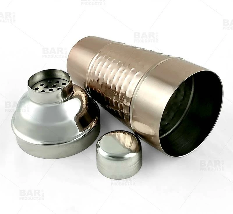 Hot Sale 👍 Bars Cocktail Shaker - 3 Piece 🔨 Hammered Copper / Stainless Steel - 28 Ounce ⭐ 6 Hot Sale 👍 Bars Cocktail Shaker - 3 Piece 🔨 Hammered Copper / Stainless Steel - 28 Ounce ⭐ - Image 4