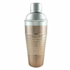 Hot Sale 👍 Bars Cocktail Shaker - 3 Piece 🔨 Hammered Copper / Stainless Steel - 28 Ounce ⭐