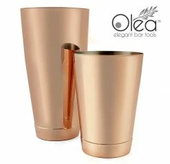 Wholesale ⌛ Bars Olea™ 2 Piece Shaker Tin Set - Copper Plated - 28 And 16 Ounce Tins ⌛ -BARS Shop olea 2p copper bar set bpc 800 800x