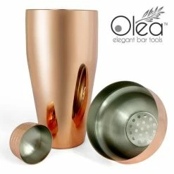 Coupon 🧨 Bars Olea™ Copper Plated 3-Piece Cocktail Shaker Deluxe - 24 Ounce 🔔 -BARS Shop olea 3 piece copper shaker bpc 3 800x