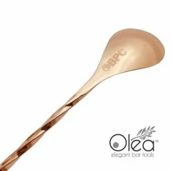 Cheap 😀 Bars Olea™ Bar Spoon - Copper Plated With Trident Fork Tip (30cm) ✨ -BARS Shop olea copper bar spoon bent tip 3 3 800x