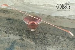 New 💯 Bars Olea™ Bar Spoon - Copper Plated With Bent Tip (40cm) 😀 -BARS Shop olea copper bar spoon bent tip 40 12 800x