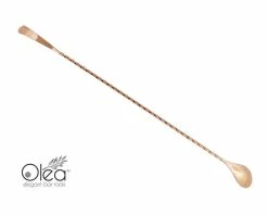 New 💯 Bars Olea™ Bar Spoon - Copper Plated With Bent Tip (40cm) 😀 -BARS Shop olea copper bar spoon bent tip 40 7 800x