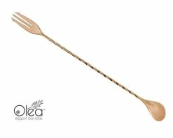 Cheap 😀 Bars Olea™ Bar Spoon - Copper Plated With Trident Fork Tip (30cm) ✨ -BARS Shop olea copper bar spoon fork tip 30 7 800x