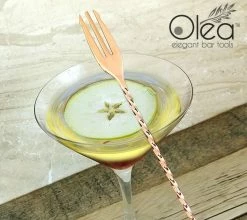 Best Pirce ✔️ Bars Olea™ Bar Spoon - Copper Plated With Trident Fork Tip (40cm) ✨ -BARS Shop olea copper bar spoon fork tip 40 11 800x