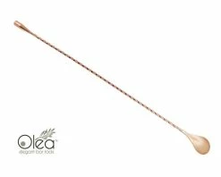 Wholesale ⌛ Bars Olea™ Bar Spoon - Copper Plated With Weighted Tip (40cm) 😀 -BARS Shop olea copper bar spoon weighted tip 40 7 800x