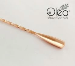 Best deal 🤩 Bars Olea™ Bar Spoon - Copper Plated With Weighted Tip (30cm) 😀 -BARS Shop olea copper bar spoon weighted tip 800x