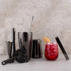 Top 10 👏 Bars Gun Metal - Olea Etched 7 Piece Bar Set ✨ -BARS Shop olea etched bar set scene3 800x