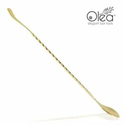 New 🔔 Bars Olea™ Bar Spoon - Gold Plated With Bent Tip (30cm) 😍