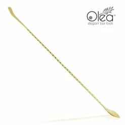 Cheapest 🛒 Bars Olea™ Bar Spoon - Gold Plated With Bent Tip (40cm) ⌛