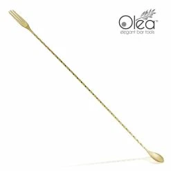 Top 10 ⌛ Bars Olea™ Bar Spoon - Gold Plated With Trident Fork Tip (50cm) 👍