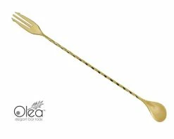 Top 10 😀 Bars Olea™ Bar Spoon - Gold Plated With Trident Fork Tip (30cm) 🤩 -BARS Shop olea gold bar spoon fork tip 30 7 800x