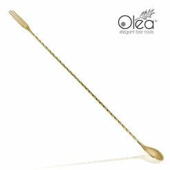 Best deal 🔔 Bars Olea™ Bar Spoon - Gold Plated With Trident Fork Tip (40cm) 😍