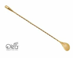 Coupon ⭐ Bars Olea™ Bar Spoon - Gold Plated With Weighted Tip (30cm) ❤️ -BARS Shop olea gold bar spoon weighted tip 30 7 800x