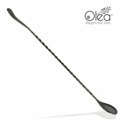 Deals 🌟 Bars Olea™ Bar Spoon - Gunmetal Plated With Bent Tip (30cm) 🔔