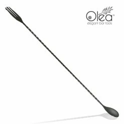 Cheapest 🛒 Bars Olea™ Bar Spoon - Gunmetal Plated With Trident Fork Tip (40cm) 🧨