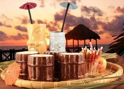 Coupon ✨ Bars Ceramic Rum Barrel Tiki Mug - 12 Oz 🎁