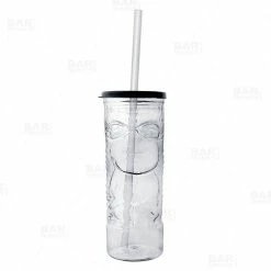 Best Sale 🥰 Bars BarConic® Tiki Cup - Clear Plastic W/ Lid And Straw - 24oz 👏 -BARS Shop plastic tiki cup 24oz bpc 800a 800x