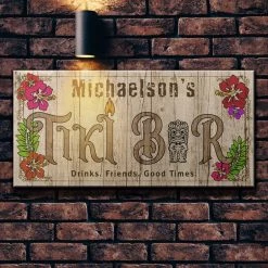 Discount ❤️ Bars CUSTOMIZABLE Large Plank Sign - 11 3/4" X 23 3/4" - Tiki - Multiple Color Options 👍 -BARS Shop sign wood 11x23 tiki brick bg natural 1000x1000 89dad160 4990 452b 8982 fe32a9269970 800x