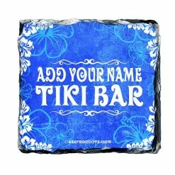 Outlet 🛒 Bars Tiki Themed CUSTOMIZABLE Rock Slate Coasters 🔔 -BARS Shop slate coaster tiki web blue 800x