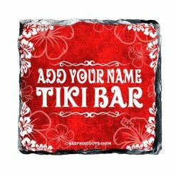 Outlet 🛒 Bars Tiki Themed CUSTOMIZABLE Rock Slate Coasters 🔔 -BARS Shop slate coaster tiki web red 800x