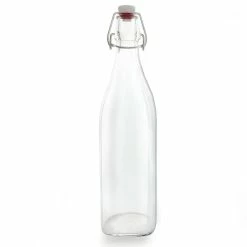 Cheap 🌟 Bars Swing Top Glass Bottle - Clear Square - 1 Liter Or 17 Ounce 🛒 -BARS Shop square clear bottle swing top bpc 1l 800x